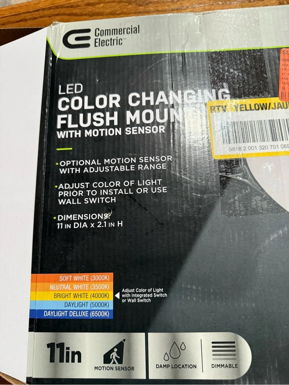 Sleek Black LED Flush Mount Ceiling Light by